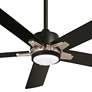 54" Minka Aire Stout Coal Brushed Nickel LED Ceiling Fan with Remote