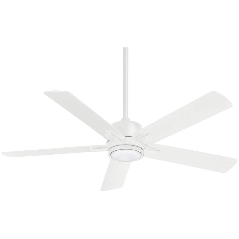 Image 1 54 inch Minka Aire Stout Flat White LED Ceiling Fan with Remote