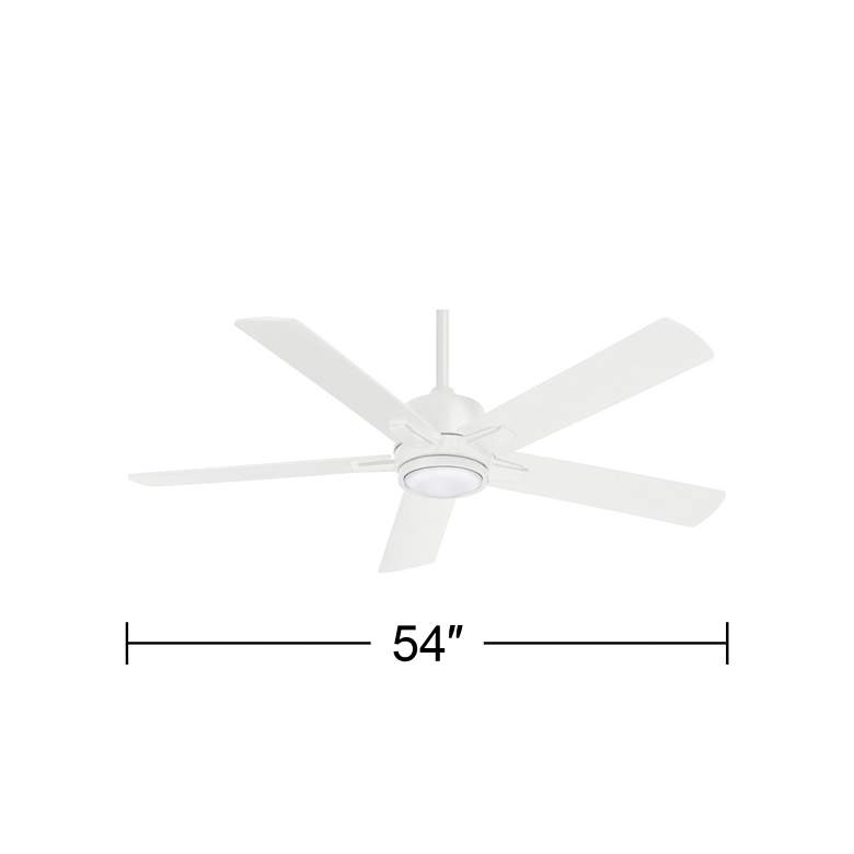 Image 4 54 inch Minka Aire Stout Flat White LED Ceiling Fan with Remote more views