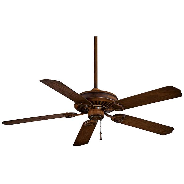 Image 2 54" Minka Aire Walnut Sundowner Outdoor Ceiling Fan with Pull Chain