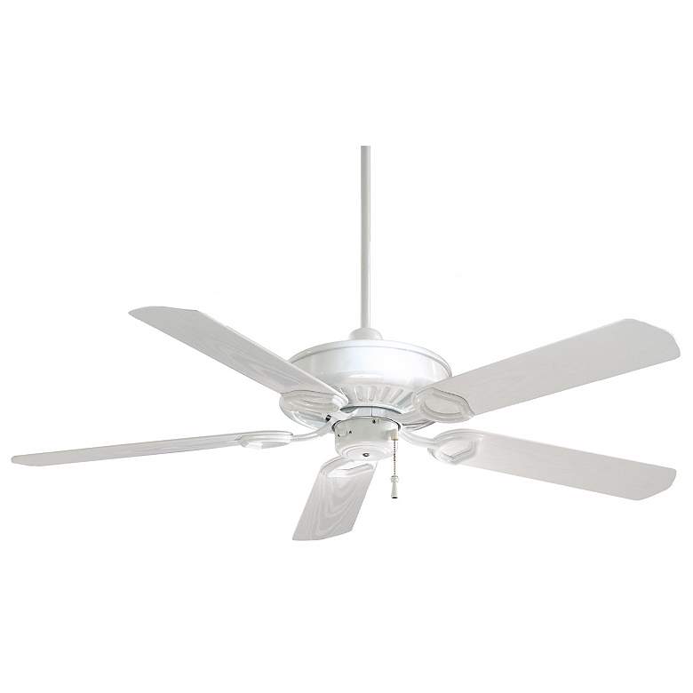 Image 2 54" Minka Aire White Sundowner Wet Rated Ceiling Fan with Pull Chain