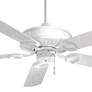 54" Minka Aire White Sundowner Wet Rated Ceiling Fan with Pull Chain