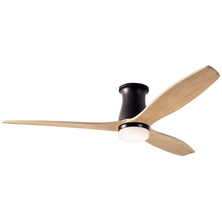Image 1 54" Modern Fan Arbor Bronze Maple Damp Rated Hugger Fan with Remote