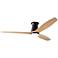 54" Modern Fan Arbor Bronze Maple Damp Rated Hugger Fan with Remote