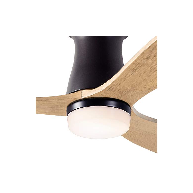 Image 2 54" Modern Fan Arbor Bronze Maple Damp Rated Hugger Fan with Remote more views