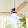 54" Modern Fan Arbor Bronze - Maple Damp Rated LED Fan with Remote