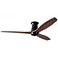 54" Modern Fan Arbor DC Bronze and Mahogany Hugger Fan with Remote