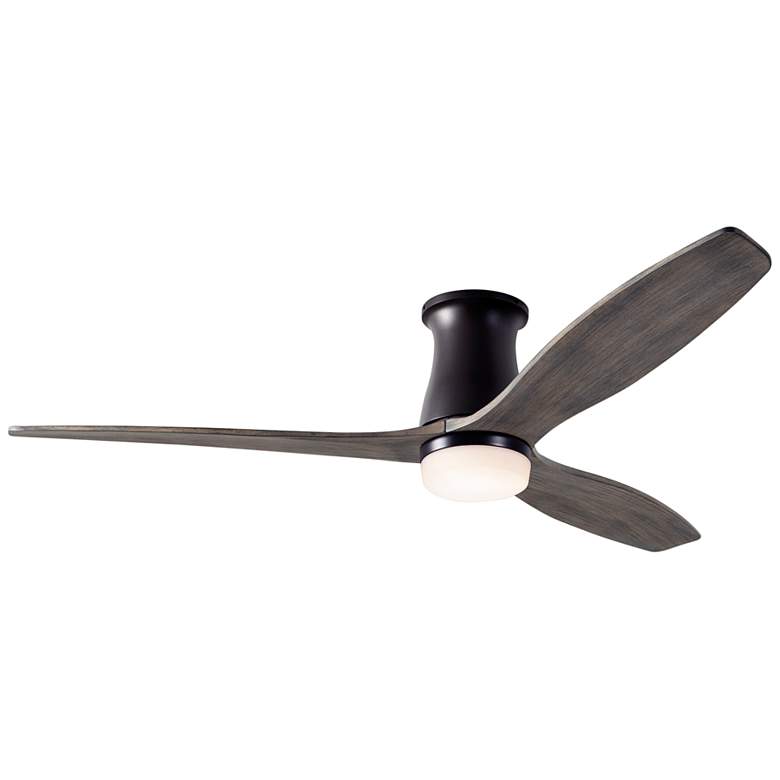 Image 1 54" Modern Fan Arbor DC Bronze Graywash LED Hugger Fan with Remote