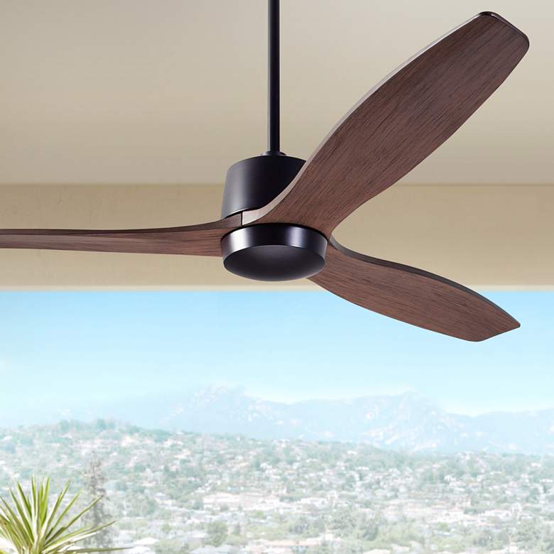 Image 1 54" Modern Fan Arbor DC Bronze Mahogany Damp Rated Fan with Remote