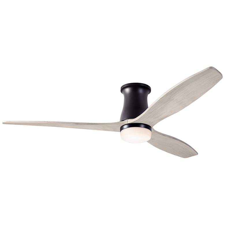 Image 1 54" Modern Fan Arbor DC Bronze Whitewash Damp Hugger Fan with Remote