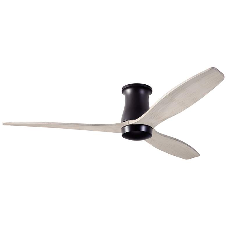 Image 1 54" Modern Fan Arbor DC Dark Bronze Whitewash Hugger Fan with Remote