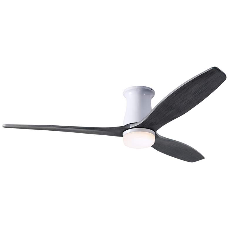 Image 1 54" Modern Fan Arbor DC Gloss White and Ebony LED Hugger Ceiling Fan