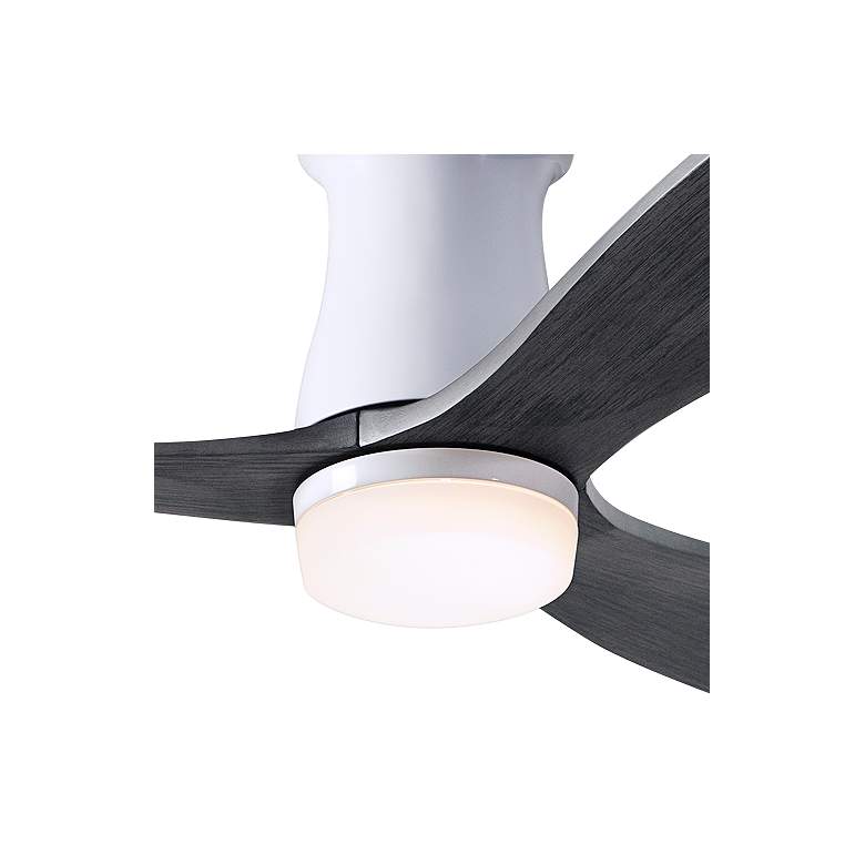 Image 2 54" Modern Fan Arbor DC Gloss White and Ebony LED Hugger Ceiling Fan more views