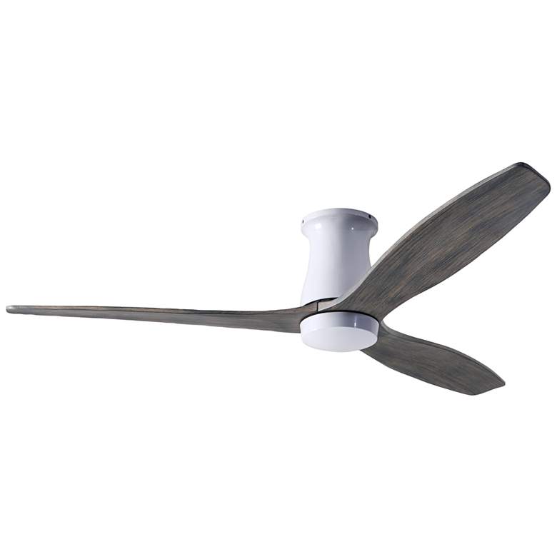 Image 1 54 inch Modern Fan Arbor DC Gloss White and Graywash Hugger Ceiling Fan