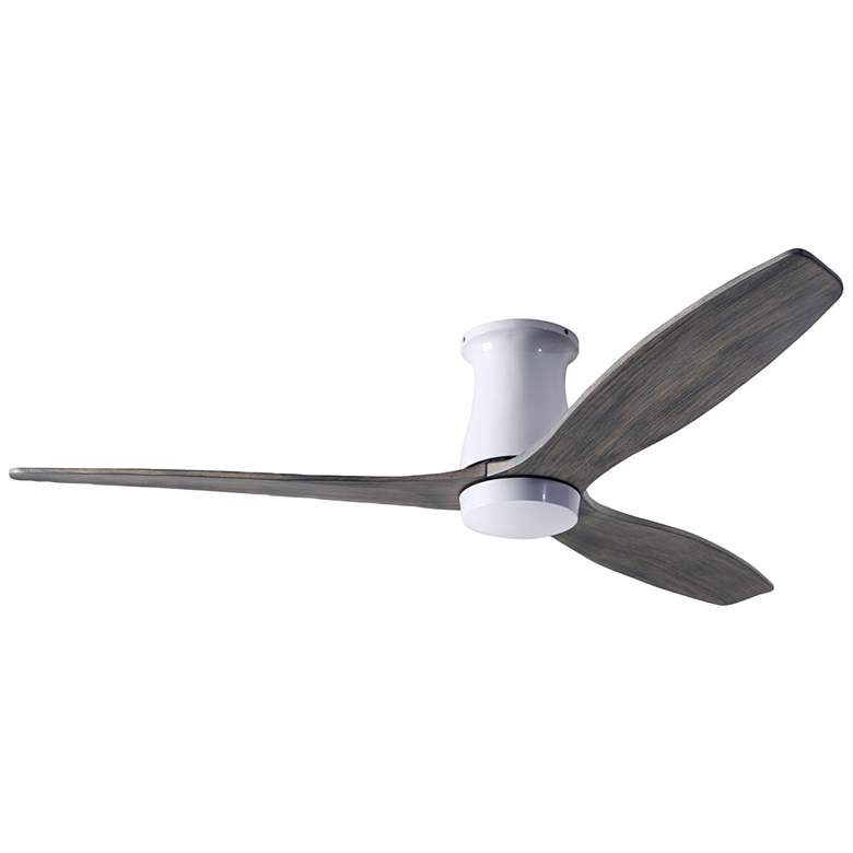Image 1 54" Modern Fan Arbor DC Gloss White and Graywash Hugger Ceiling Fan