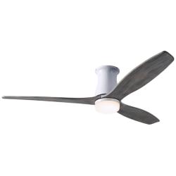54&quot; Modern Fan Arbor DC Gloss White - Graywash LED Hugger Ceiling Fan