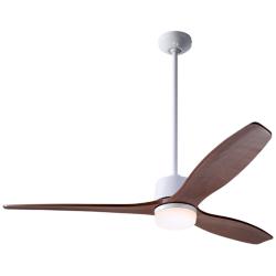 54&quot; Modern Fan Arbor DC Gloss White Mahogany Damp LED Fan with Remote