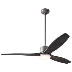 54&quot; Modern Fan Arbor DC Graphite Ebony Damp Rated LED Fan with Remote