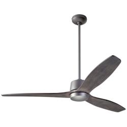 54&quot; Modern Fan Arbor DC Graphite Graywash Damp Ceiling Fan with Remote