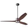 54" Modern Fan Arbor DC Graphite Mahogany Damp Rated Fan with Remote