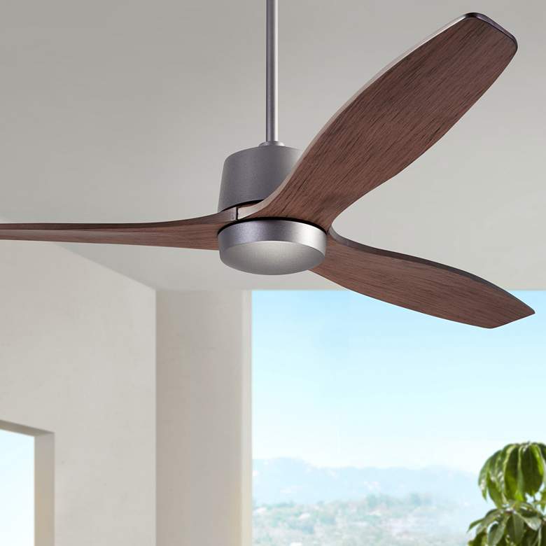 Image 1 54" Modern Fan Arbor DC Graphite Mahogany Damp Rated Fan with Remote