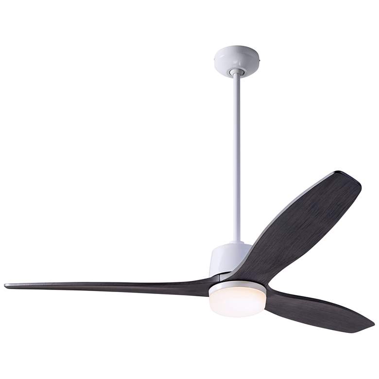 Image 2 54" Modern Fan Arbor DC White-Ebony Damp Rated LED Fan with Remote