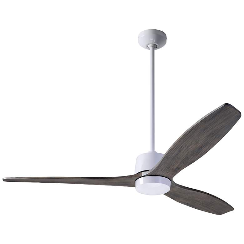 Image 2 54" Modern Fan Arbor DC White Graywash Damp Rated Fan with Remote