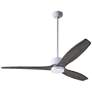 54" Modern Fan Arbor DC White Graywash Damp Rated Fan with Remote