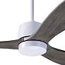 54" Modern Fan Arbor DC White Graywash Damp Rated Fan with Remote