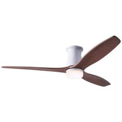 54&quot; Modern Fan Arbor DC White Mahogany Damp LED Hugger Fan with Remote
