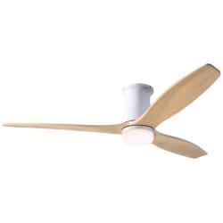 54&quot; Modern Fan Arbor DC White Maple LED Hugger Ceiling Fan with Remote
