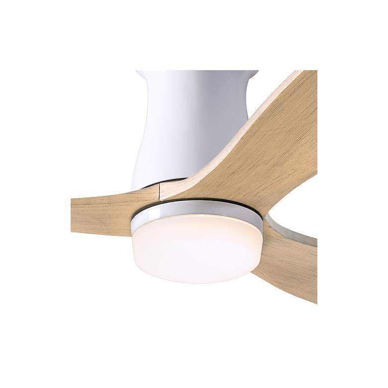 Image 2 54" Modern Fan Arbor DC White Maple LED Hugger Ceiling Fan with Remote more views