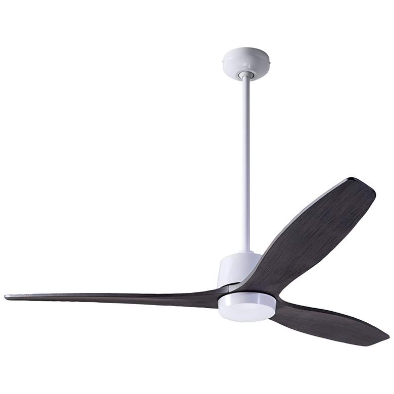 Image 2 54 inch Modern Fan Arbor Gloss White Ebony Damp Ceiling Fan with Remote