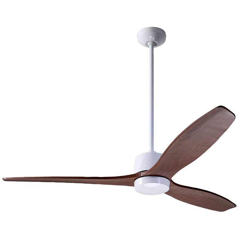 Image 2 54 inch Modern Fan Arbor Gloss White Mahogany Damp Rated Fan with Remote