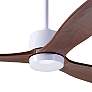 54" Modern Fan Arbor Gloss White Mahogany Damp Rated Fan with Remote