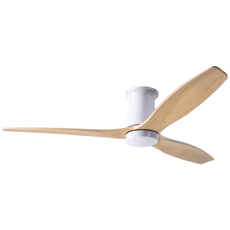 Image 1 54" Modern Fan Arbor Gloss White Maple Hugger Ceiling Fan with Remote