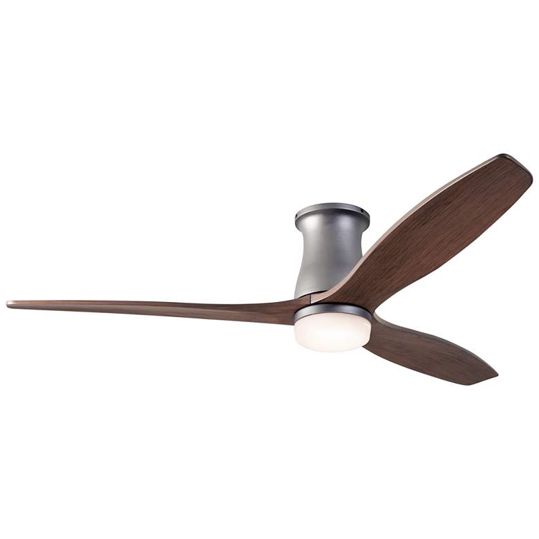 Image 1 54 inch Modern Fan Arbor Graphite Damp Rated LED Hugger Fan with Remote