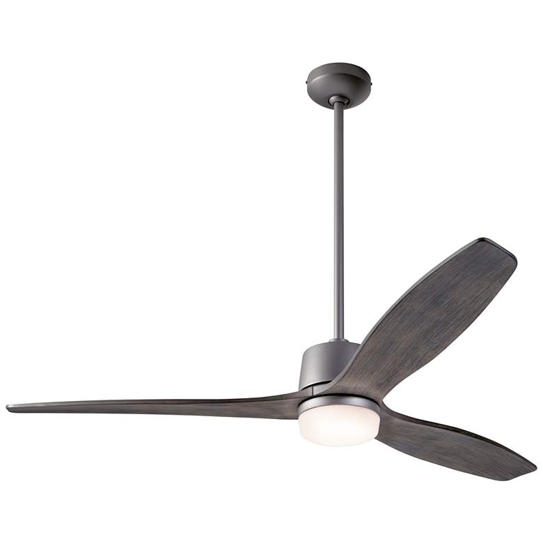 Image 2 54" Modern Fan Arbor Graphite Graywash Damp LED Fan with Remote