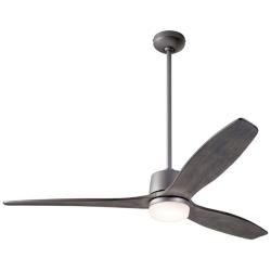 54&quot; Modern Fan Arbor Graphite Graywash Damp LED Fan with Remote