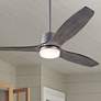 54" Modern Fan Arbor Graphite Graywash Damp LED Fan with Remote