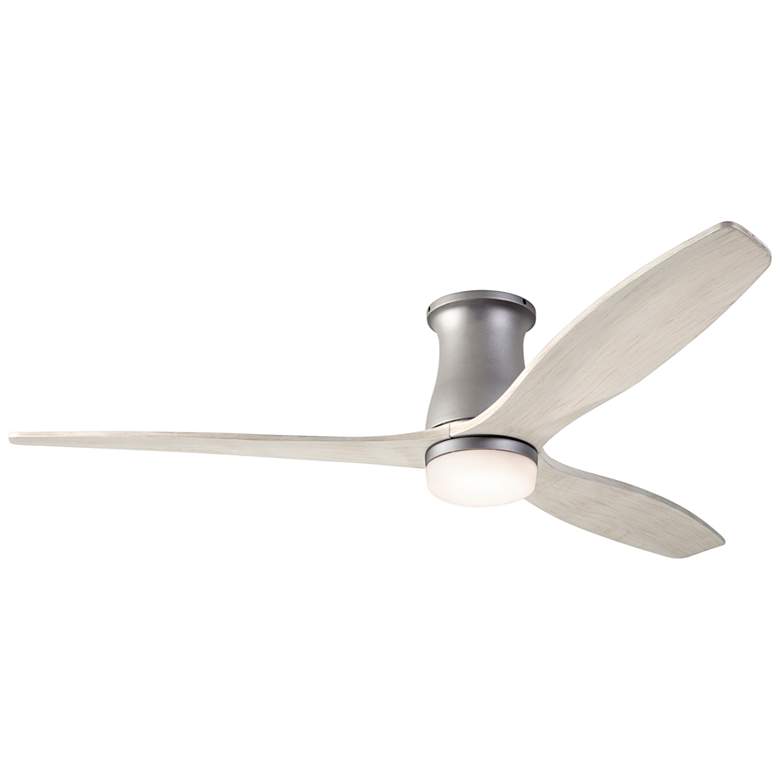Image 1 54 inch Modern Fan Arbor Graphite Whitewash Damp Hugger Fan with Remote