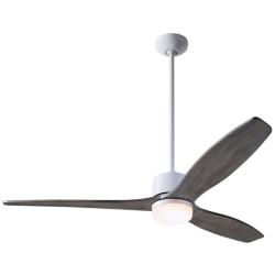 54&quot; Modern Fan Arbor White and Graywash Damp Rated LED Fan with Remote
