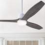 54" Modern Fan Arbor White and Graywash Damp Rated LED Fan with Remote