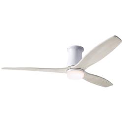 54&quot; Modern Fan Arbor White Damp Rated LED Hugger Fan with Remote