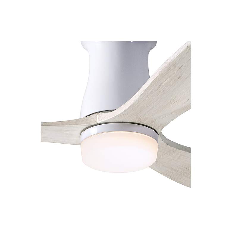 Image 2 54" Modern Fan Arbor White Damp Rated LED Hugger Fan with Remote more views