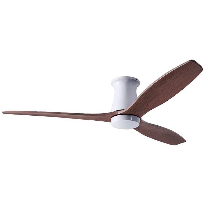 Image 1 54" Modern Fan Arbor White Mahogany Damp Hugger Fan with Remote