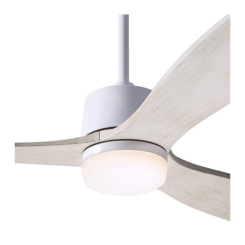 Image 3 54" Modern Fan Arbor White Whitewash Damp Rated LED Fan with Remote more views