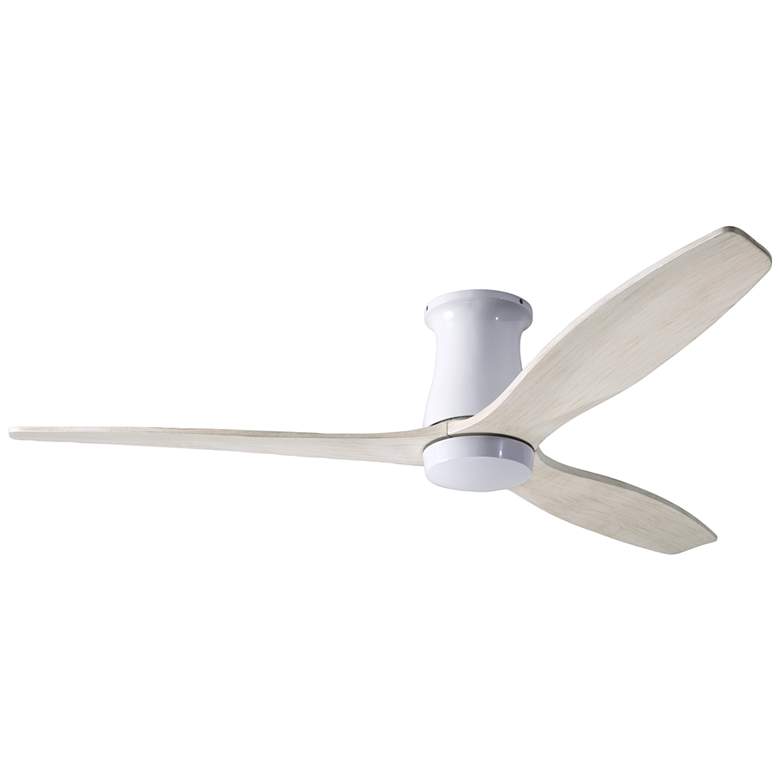 Image 1 54 inch Modern Fan ArborWhite Damp Rated Hugger Fan with Wall Control