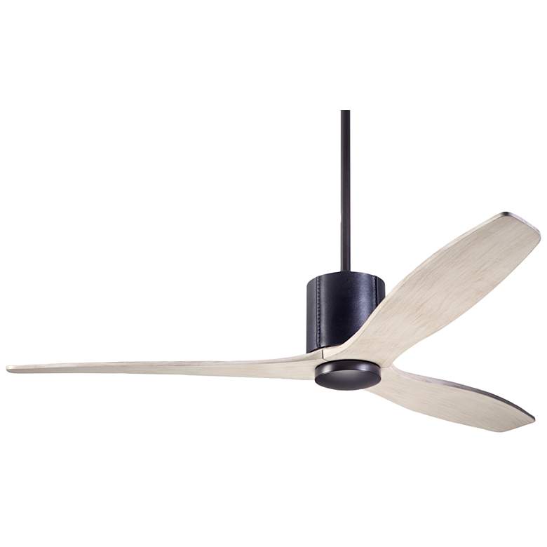 Image 2 54" Modern Fan LeatherLuxe Bronze Whitewash DC Fan with Remote