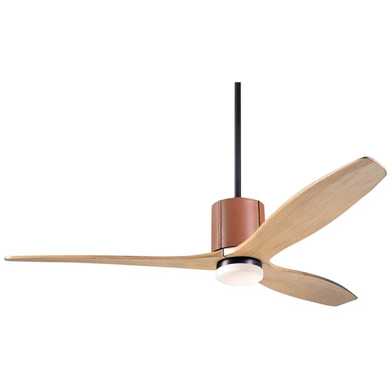 Image 2 54" Modern Fan LeatherLuxe DC Bronze and Maple LED Fan with Remote